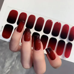 Semi-cured Gel Nail Stickers Solid Color Nail Semi-baked Tips Full UV Nail Need Decals Paste Lamp N0R7 Manicure Beauty Tools