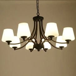 American Iron Art Simple Pendant Lamp for Living Room Retro Black Hanging Light Fixture Dining Room Bedroom Industrial Lighting