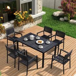 Outdoor leisure tables and chairs plastic wood outdoor commercial Cafe Chair terrace courtyard negotiation table dining table di
