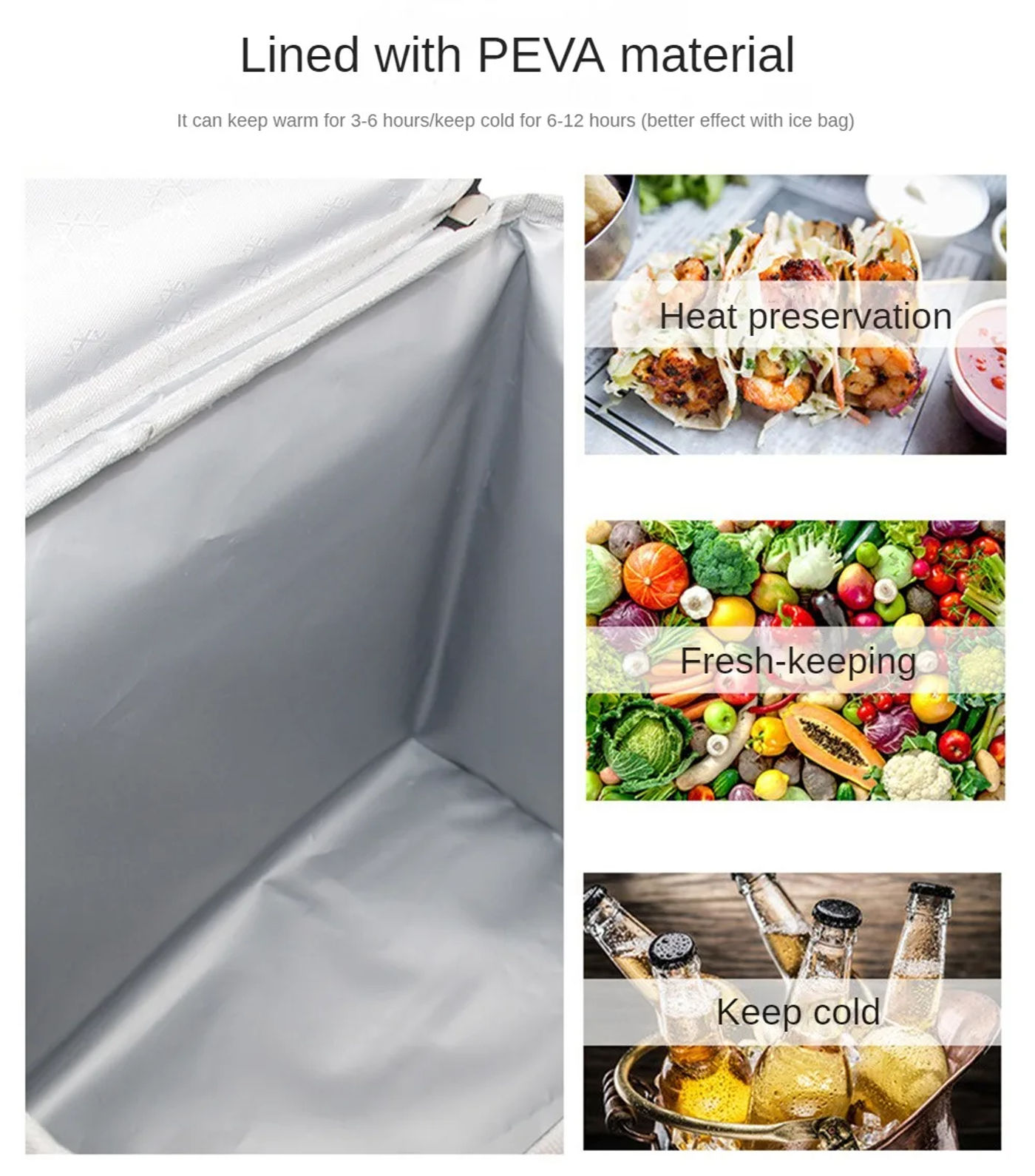 Description Picture 3 of item35L Large Capacity Collapsible Cooler Bag Insulated Picnic Lunch Bag Box Cooling Bag for Outdoor Travel Camping BBQ Family Party