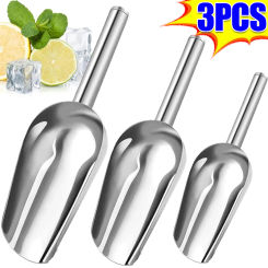 3/1Pcs Stainless Steel Ice Shovel Multi-use Grain Coffee Beans Scraper Candy Food Scoop Measuring Spoon Bar Kitchen Gadgets