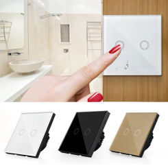 Lamps Dimmer Touch Switch 110V-250V Wallpad Glass LED 2 Gang Dimmer Control Wall Smart Switch Panel EU UK