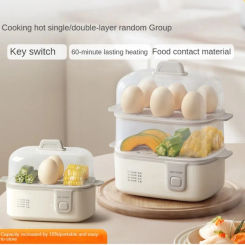 220V Electric Egg Steamer Household Multifunctional Food Steaming Cooker Home Egg Boiler for Breakfast