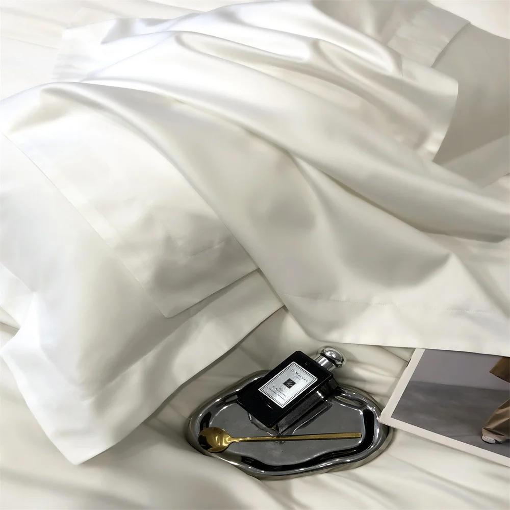 Description Picture 6 of itemSvetanya Pure Egyptian Cotton Bedding Sets Bed Linens Solid Color Sheet Pillowcase Duvet Cover Queen King