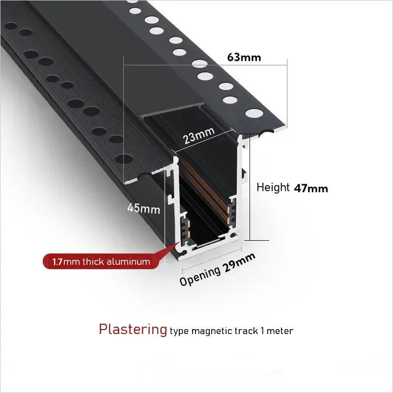 Description Picture 6 of itemModern Recessed Magnetic Track Lights Design LED Lamp Magnetic Rail Ceiling System Indoor Track Lighting Spot Rail Spotlights