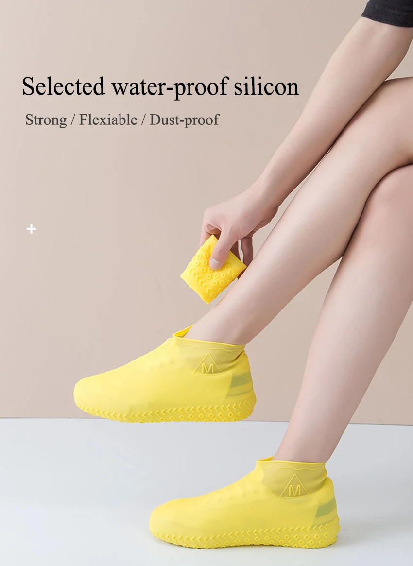 Description Picture 4 of itemWaterproof Silicone Shoe Covers Long Reusable Non-Slip Wear-Resistant Rain Shoe Protector Anti-Slip Boot For Outdoor Rainy Day