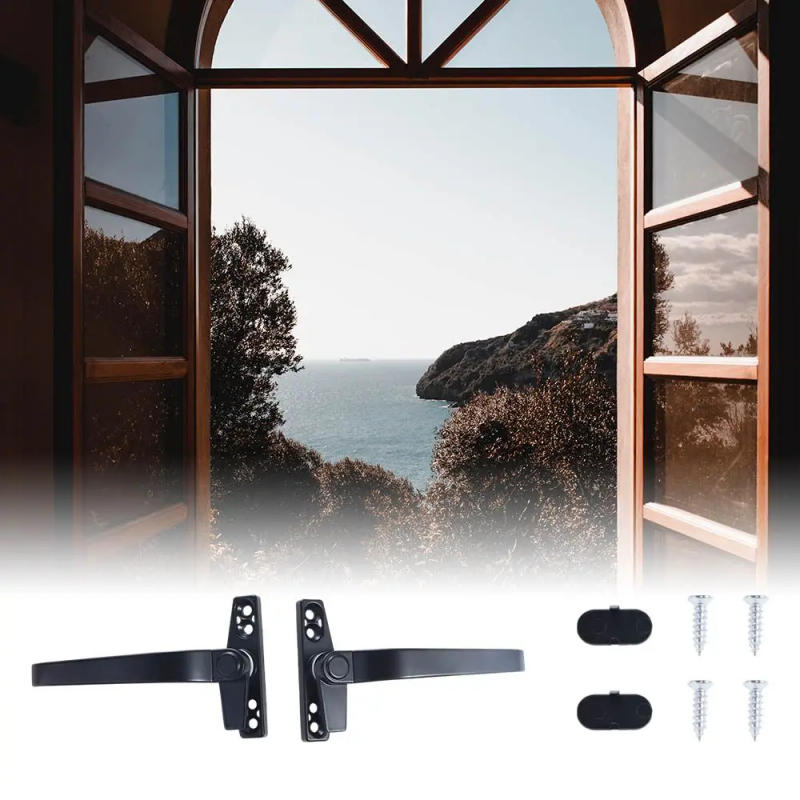 Description Picture 2 of itemThickened Open Door Window Handle Right/Left Hand Aluminum Alloy Window Lock Handle Black/White With Lock Household