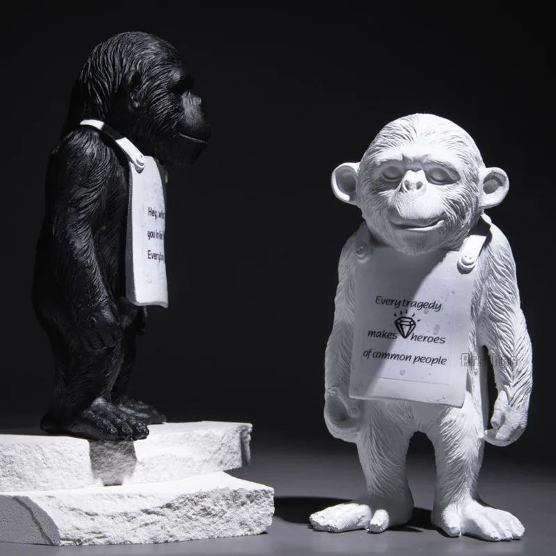 Description Picture 3 of itemPersonality Banksy Sculpture Gorilla Resin Figure Arts Monkey Statue Home Decoration Living Room Cabinet Indoor Figurines Crafts