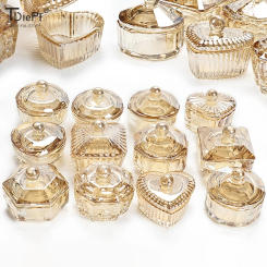 Crystal Glass Acrylic Powder Liquid Nail Pen Washing Cup Nail Powder Holder Container Dish Cup Holder Equipment Nail Art Tools