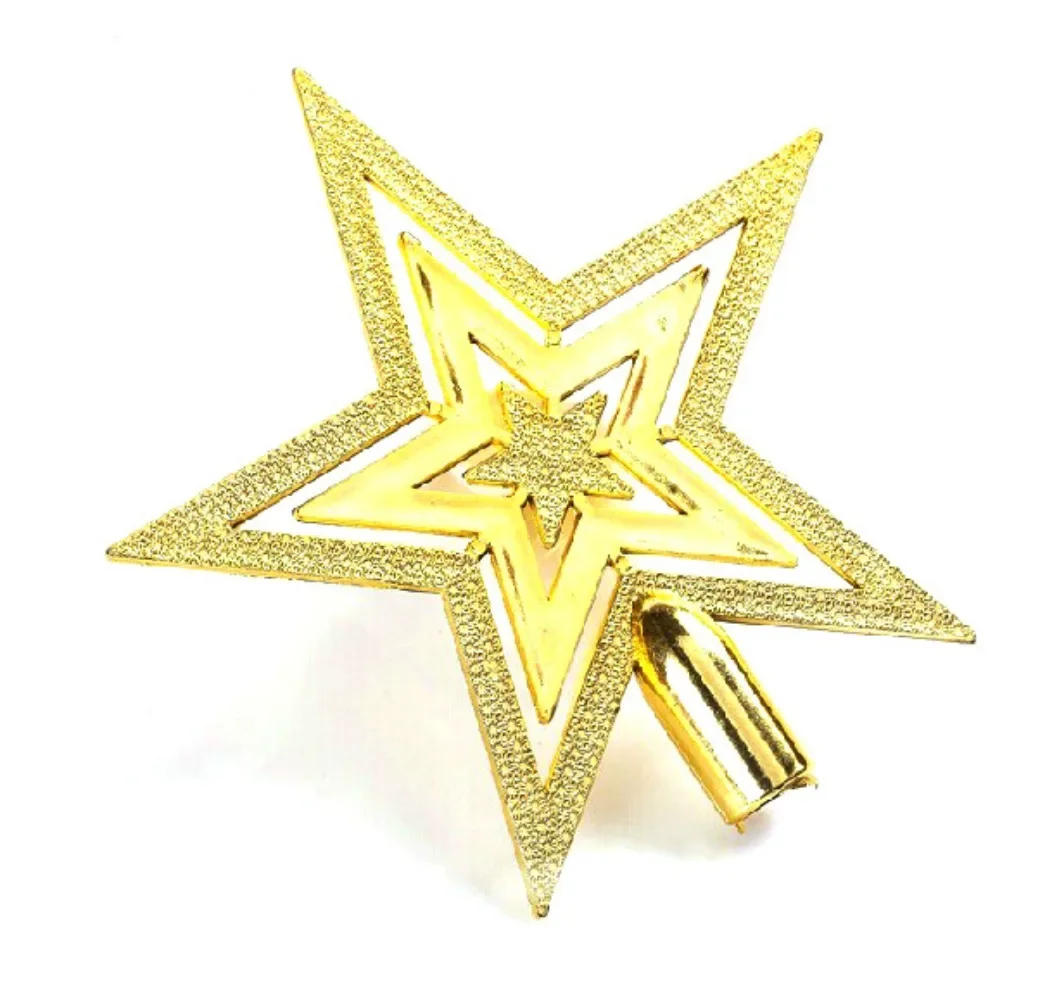Description Picture 6 of item10/15/20cm Christmas Tree Topper Star Five-Pointed Star Pendant Ornaments Christmas Decorations For Home Christmas Tree New Year