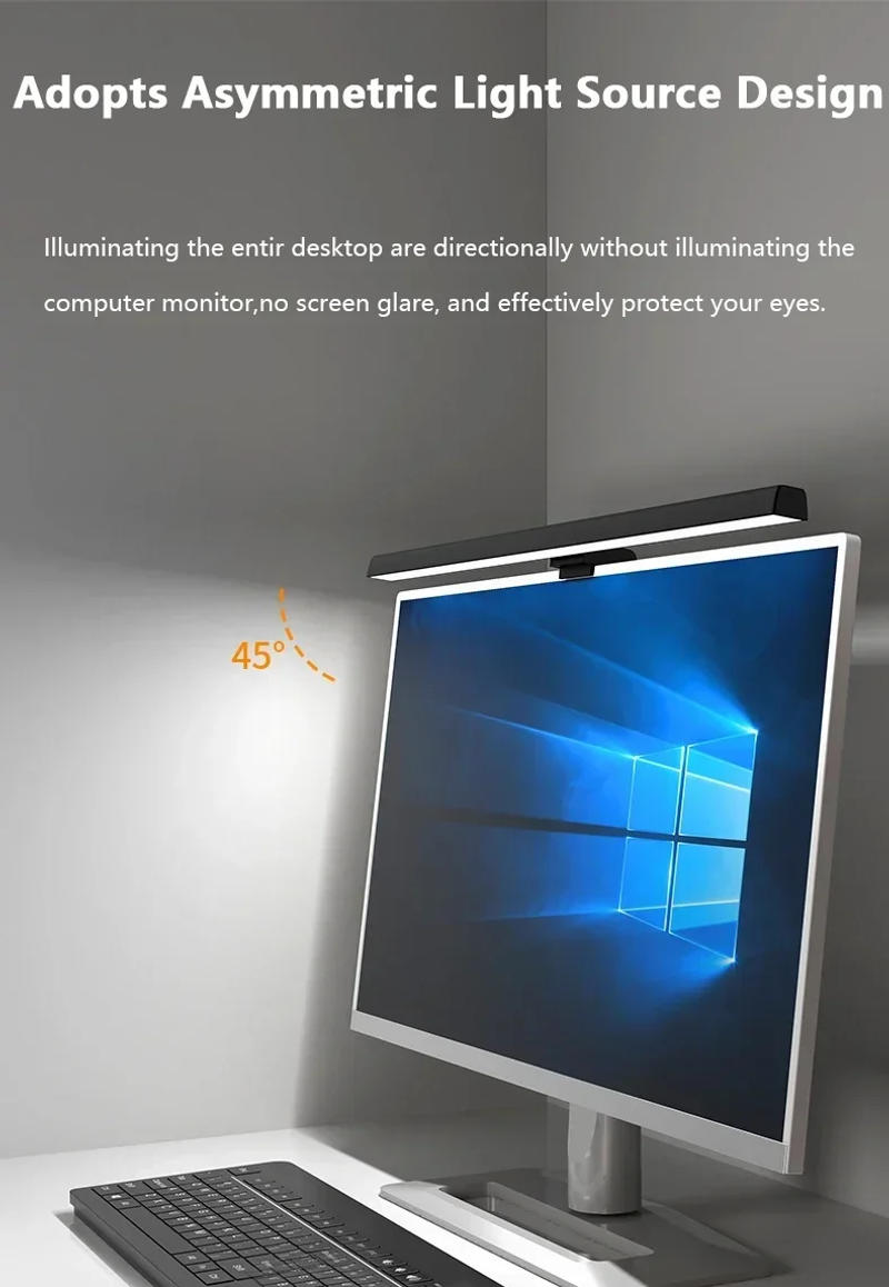 Description Picture 4 of item50cm LED Desk Lamp Hanging Computer Screen Display Light Eye Protection Dimmable Timing Computer Monitor Light for Work Study