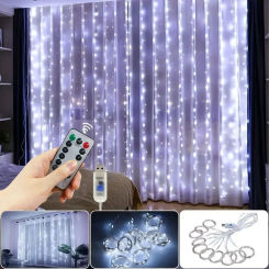 LED 8 Mode Party Decor Christmas Fairy Light 3M/4M/6M Wedding Holiday Light Garland Birthday Decoration USB Curtain String Light