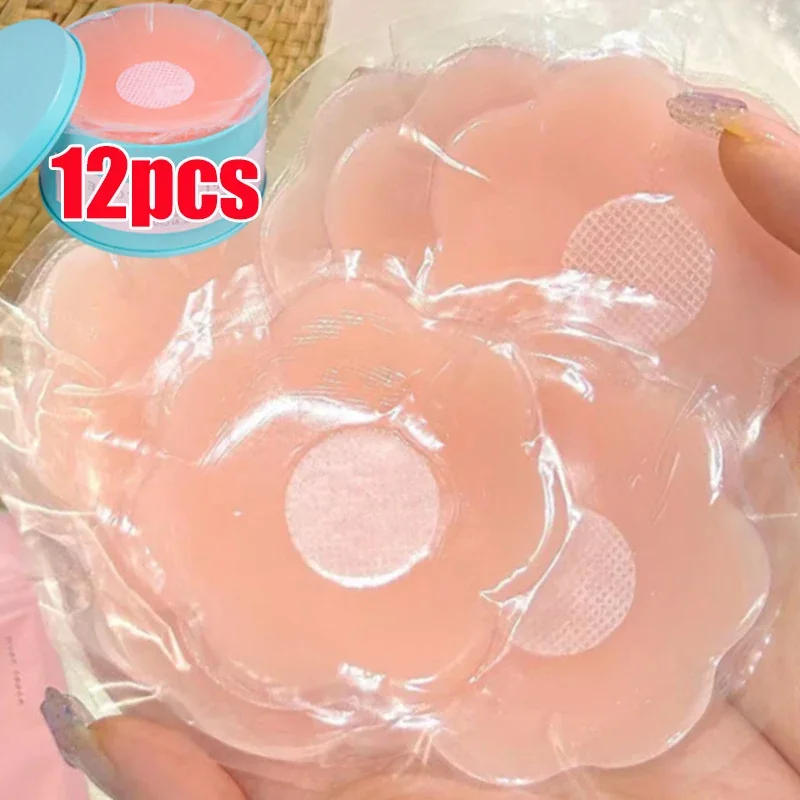 Description Picture 3 of itemInvisible Silicone Nipple Covers Reusable Women Breast Petals Lift Bras Pasties Bra Padding Sticker Patch Adhesive Pads Intimate