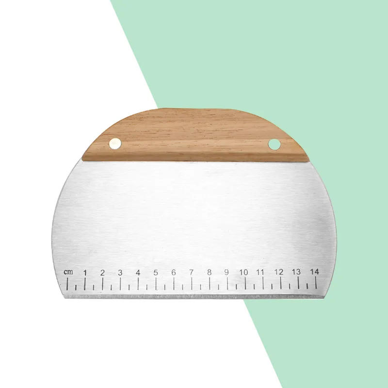 Description Picture 4 of itemStainless Steel Dough Cutter Baking Cake Bread Noodle Cutter Wave Knife French Fries Slicer Pastry Scraper With Measuring