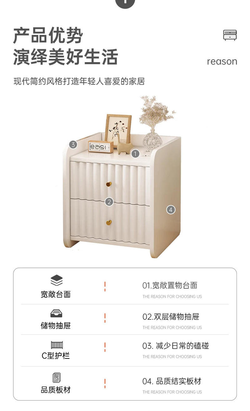 Description Picture 5 of itemDrawers Bedroom Nightstands Coffee Small White Dressers Storage Nordic Bedside Table Filing Mesitas De Noche Home FurnitureLJYXP