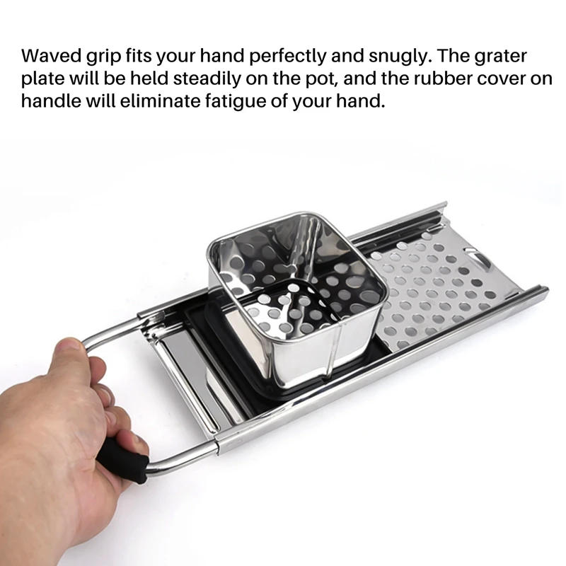 Description Picture 6 of itemStainless Steel Spaetzle Maker With Comfort Rubber Grip Handle For Dumpling Noodle