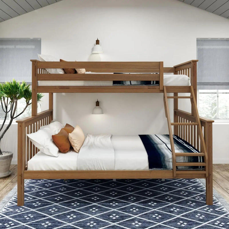 Description Picture 3 of itemClassic Twin XL Over Queen bunk Beds Wood Bed Frame with Bed Rail and Wood Slats for Adult Queen Size Bed Frame with Headboard