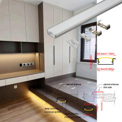 23*10mm 1pcs Aluminium LED Strip Light for Embedded Installation Suitable for Cabinets Wardrobes Wine Cabinets Bookcases