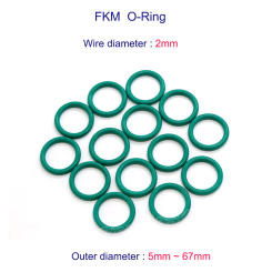 CS 2mm Green Fluorine Rubber O Ring Sealing Gasket Washer Insulation Corrosion Oil High Temperature Resistance FKM