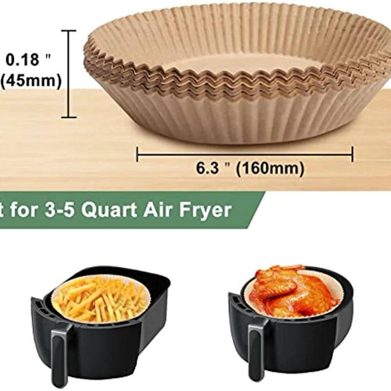 Description Picture 5 of item50/100Pcs Air Fryer Paper Liner, Unbleached Oven Insert Parchment Paper, Disposable Non-stick Baking Paper for Frying, Baking