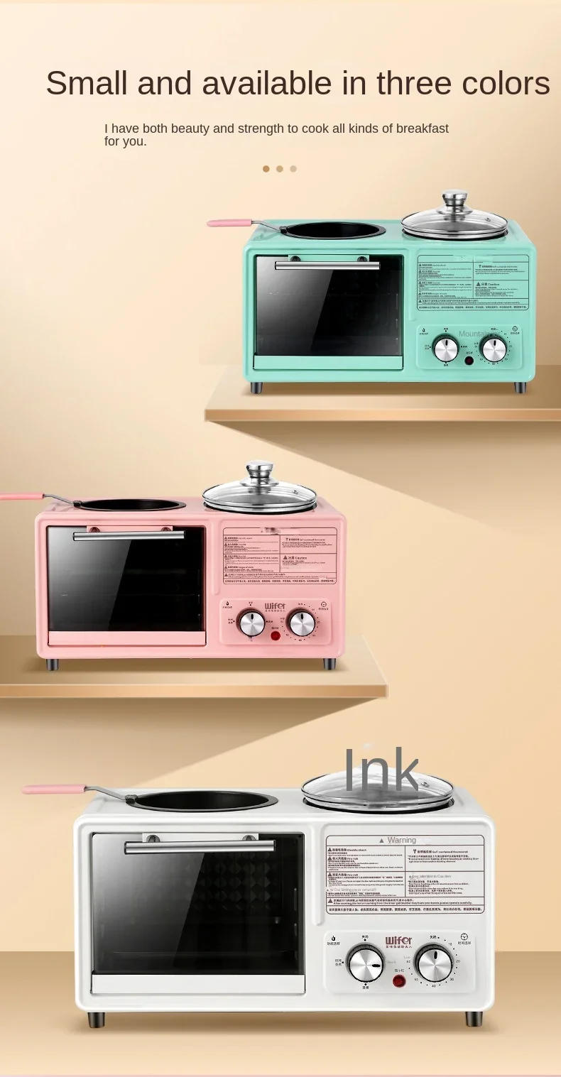 Description Picture 5 of item220V Multifunctional Breakfast Maker with 4 Slots Toaster, Mini Oven, Coffee Maker and Griddle for Home Use