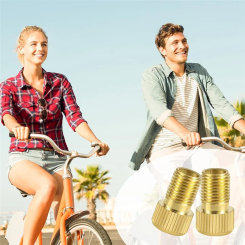 RTSHE-16Pcs Bicycle Valve Adapter Set, Brass Tire Valve Adapter Ball-Pump Needle FV/AV AV/EV EV/FV Adapter Inflatable Nozzles