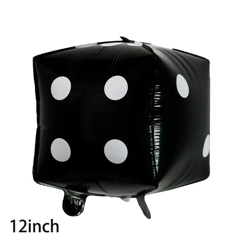 Description Picture 5 of item12 Inch Gold Balloons Pearl White Dice Foil Ballon Casino Theme Gold Confetti Balloons for Birthday Weddings Party Decorations