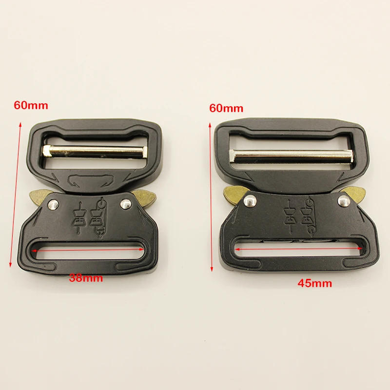 Description Picture 2 of item38mm 45mm Metal Tactical Buckle Black Automatic Quick Side Release Buckles For Belt Men Webbing Belt Head Adjustment DIY Clip
