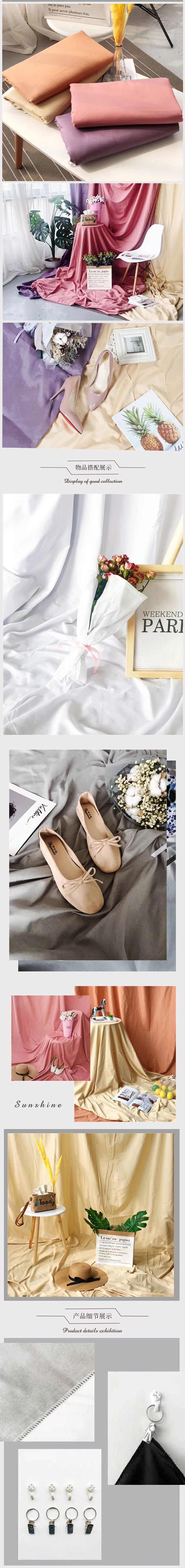 Description Picture 2 of item4*2.4M Photography Backdrop Polyester White Black Solid Color Photo Studio Background Thicken Backdrops Cloth for Tiktok Live