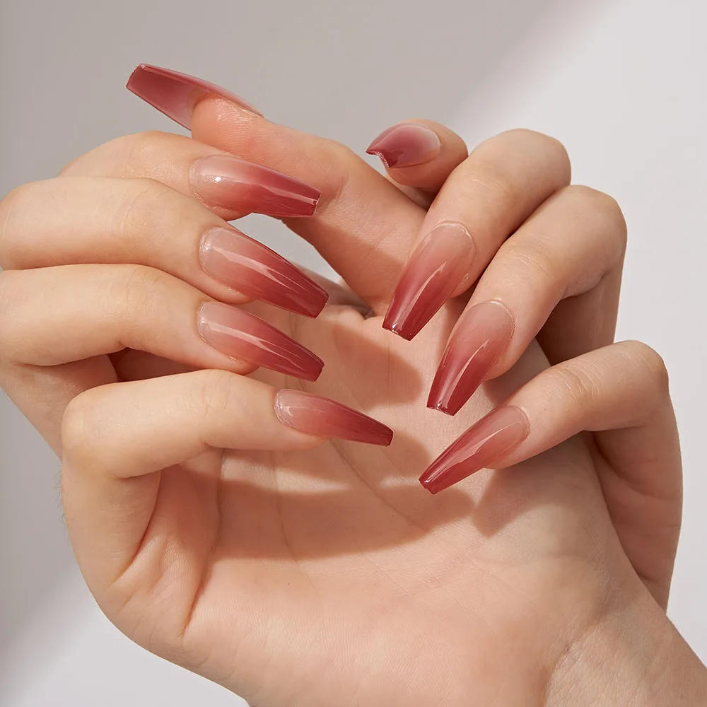 Description Picture 4 of item10PCS Chinese Style Press on Nails Green Handmade Fake Nails with Glue Link Bamboo Stick-on Aesthetic False Nails