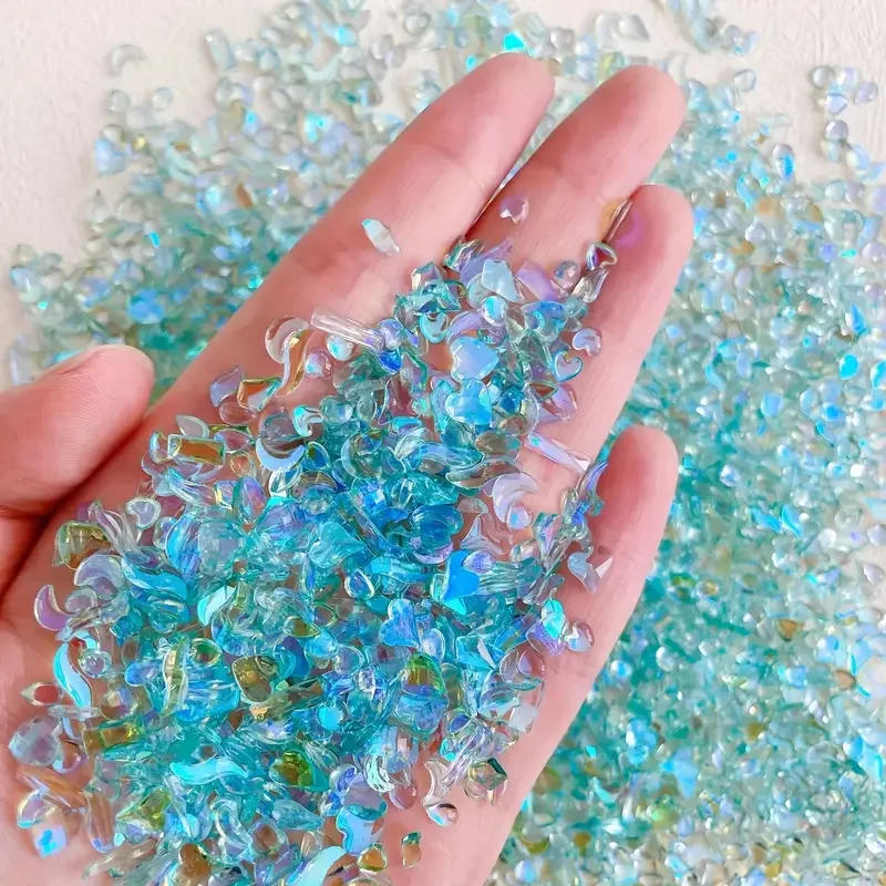 Description Picture 2 of item100pcs Aurora Nail Charms Rhinestones Multi Shapes 3D Resin Crystals Jewelry Making Stones For Nail Art DIY Craft Decorations
