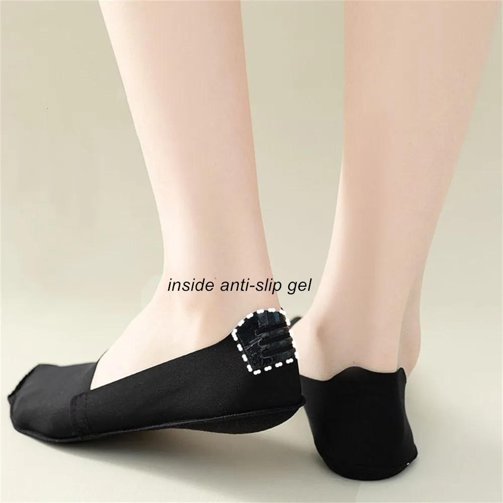 Description Picture 5 of item3 Pairs Silicone Anti-slip Invisible Women Socks Ice Silk Summer Ultra-thin Breathable Sock Slippers Low Cut Boat Socks