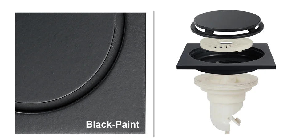 Description Picture 4 of itemShower Rooms Accessorie Electroplated Square Floor Drain Balcony Outdoor Drain Bathroom Renovation Hidden Installation 100X100MM