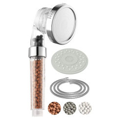 Shower Head With Hose Water-Saving Ion Hand Shower 3 Jet Types With Hanging Triple Filtration For More Water Pressure