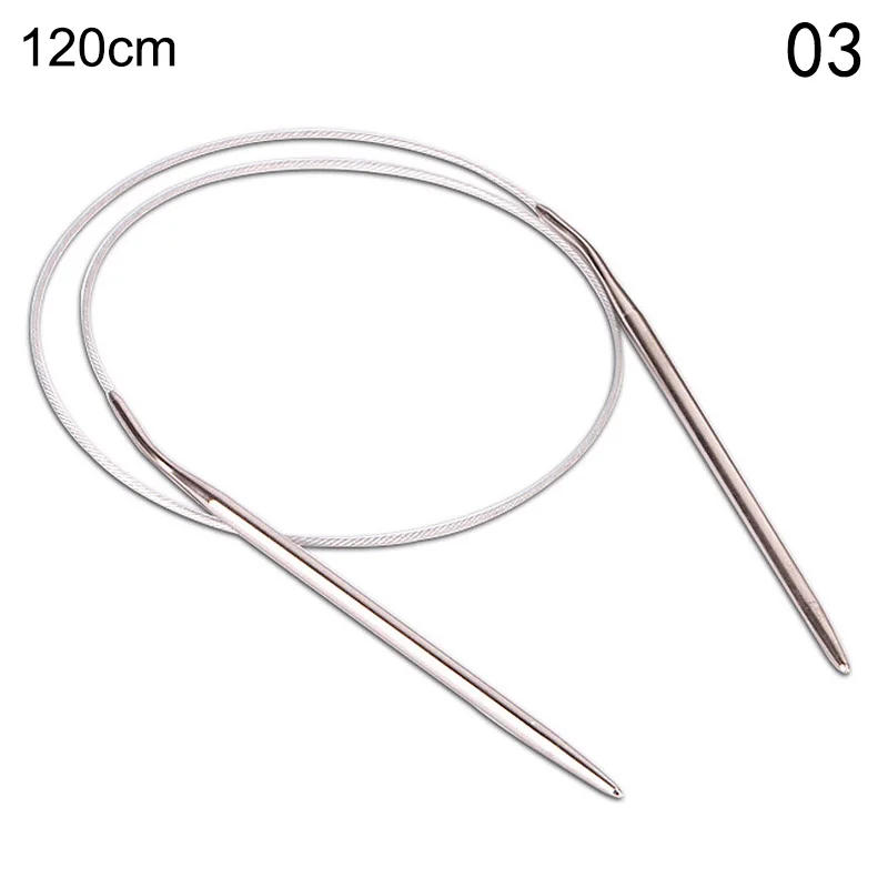 Description Picture 5 of item43/60/120cm Stainless Steel Circular Knitting Needles Ring Needle Cable Ring Weaving Needles For DIY Knitted Sweaters Hats Socks