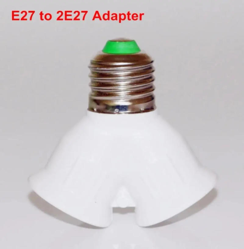 Description Picture 5 of item1/2/3PCS In 1 Double E27 Socket Base Extender Splitter Converter Plug Halogen Light Lamp Bulb Holder Copper Contact Adapter Tool