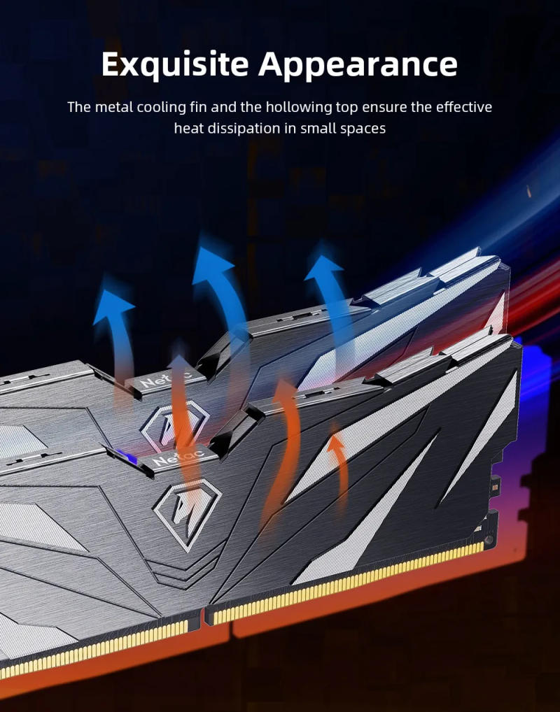 Description Picture 5 of itemNetac DDR4 RAM memory XMP2.0 3600MHz 3200MHz 32GB 16GB for diy gaming computer Rams support Intel AMD Motherboard 1.35V