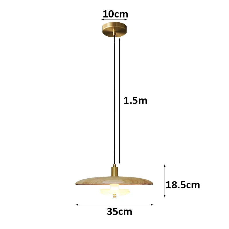 Description Picture 2 of itemNordic restaurant solid wood pendant lights Japanese dining room table walnut luxury villa bar teahouse marble pendant lamp