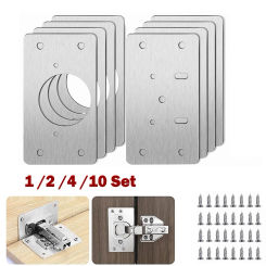 1/2/4/10 Pair Cabinet Hinge Repair Tools Plate Close Hinges Kitchen Cupboard Door Fixing Cabinet Door Hinge Repair Board