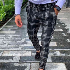 Square Men's Summer Fashionable Business Casual Pants Set Men's Elastic Straight Leg Formal Pants MA2