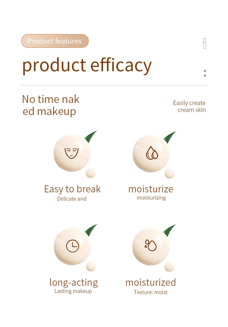 Description Picture 3 of item40ML Professional Foundation Cream Full Concealer Makeup Cosmetics Waterproof Lasting Base Brighten Whitening Cover Dark Circles