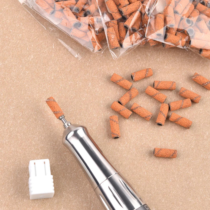 Description Picture 2 of itemKADS 3mm Small Mini Sanding Bands with Mandrel for Nails 60 80 120 150 180 240 Grit Nail Drill Bits Manicure Pedicure Tool White