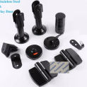 1Set Stainless Steel Black Reversal Public Toilet Partition Cubicle Hardware Fittings Kit Feet Hook Red Green Indicator Latch