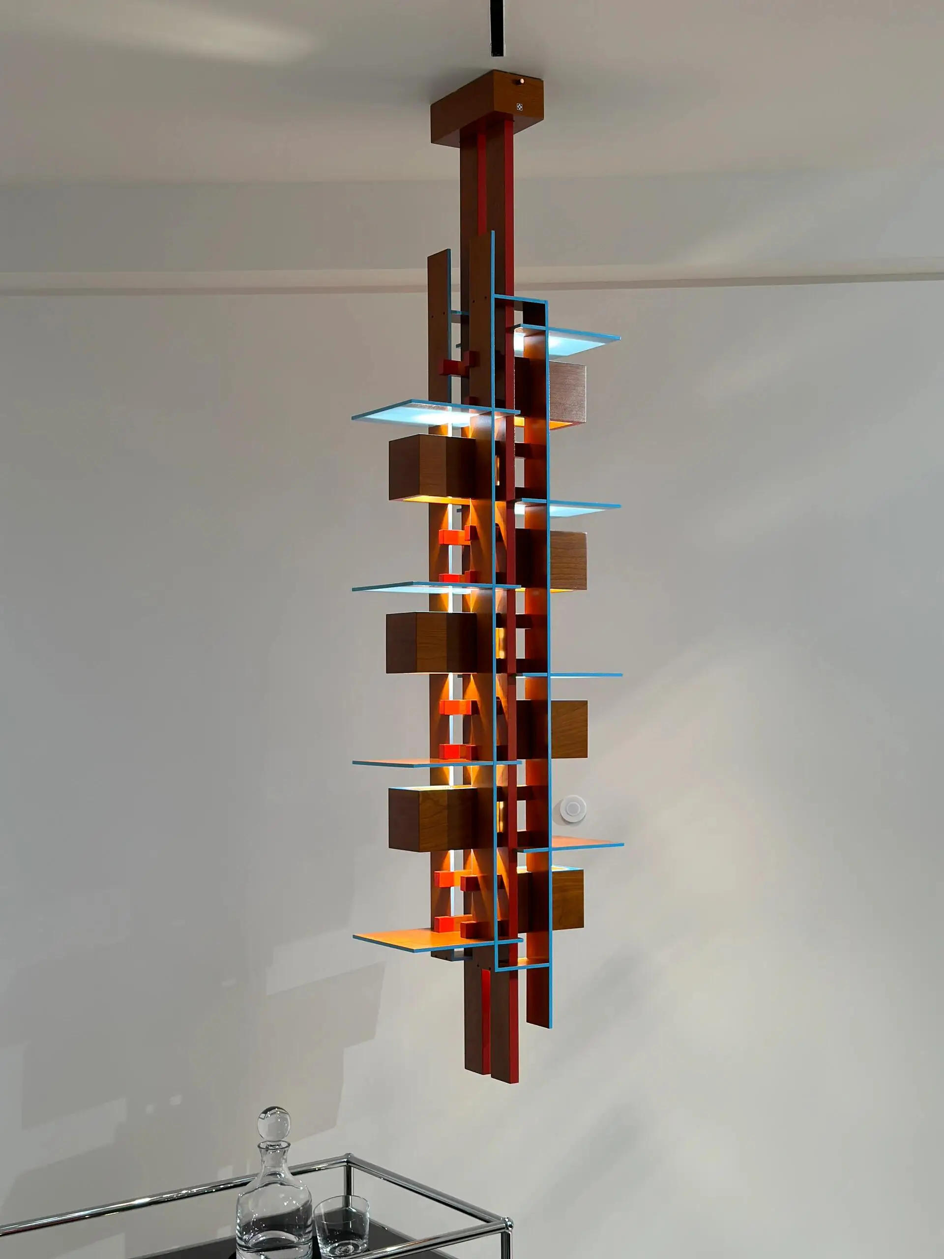 Description Picture 4 of itemJapanese Solid Wood Pendant Light Frank Lloyd Wright Taliesin Ceiling Lamp for Villa Living Room Dining Room Art Chandelier