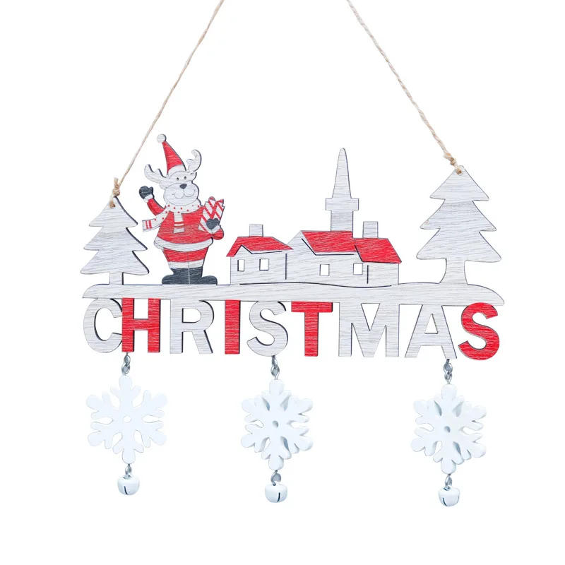 Description Picture 3 of item2024 Wooden Christmas Pendants Door Wall Xmas Decor Christmas Tree Hanging Ornaments Happy New Year 2025 Naviidad Decor For Home