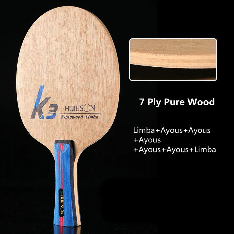 Description Picture 3 of itemHuieson Table Tennis Blade K3, 2 Ply Limba 5 Ply Ayous Wood Ping Pong Blade for DIY Table Tennis Training Racket