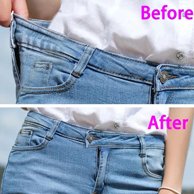 Description Picture 3 of item4/12pcs Jeans Button Pins Adjustable Detachable Pants Snap Fastener Sewing-free Metal Buckle for Loose Waist DIY Clothing Button