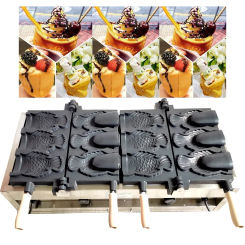 Electric 6 pcs 110v 220v  Open mouth Ice cream Taiyaki machine Fish waffle maker