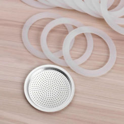 Seal Silicone Coffee Ring Gaskets And Aluminum Moka Pot Filters Replacement Kit For Kitchen  Espresso Makers Accessories