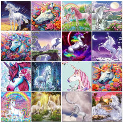 PhotoCustom Paint By Numbers Pictures Unicorn Animals Coloring For Drawing On Canvas DIY Kits For Adults Painting By Numbers Set